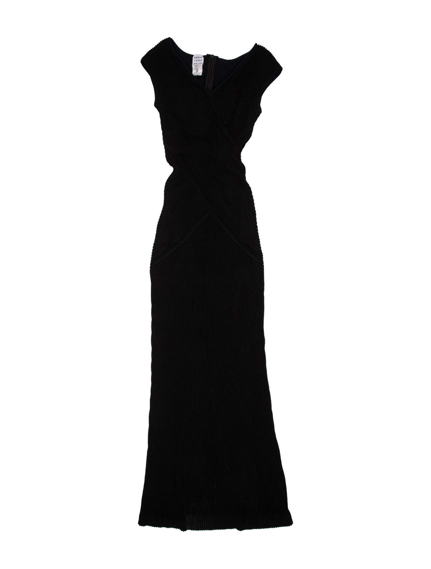 Herve Leger V-Neck Long Dress