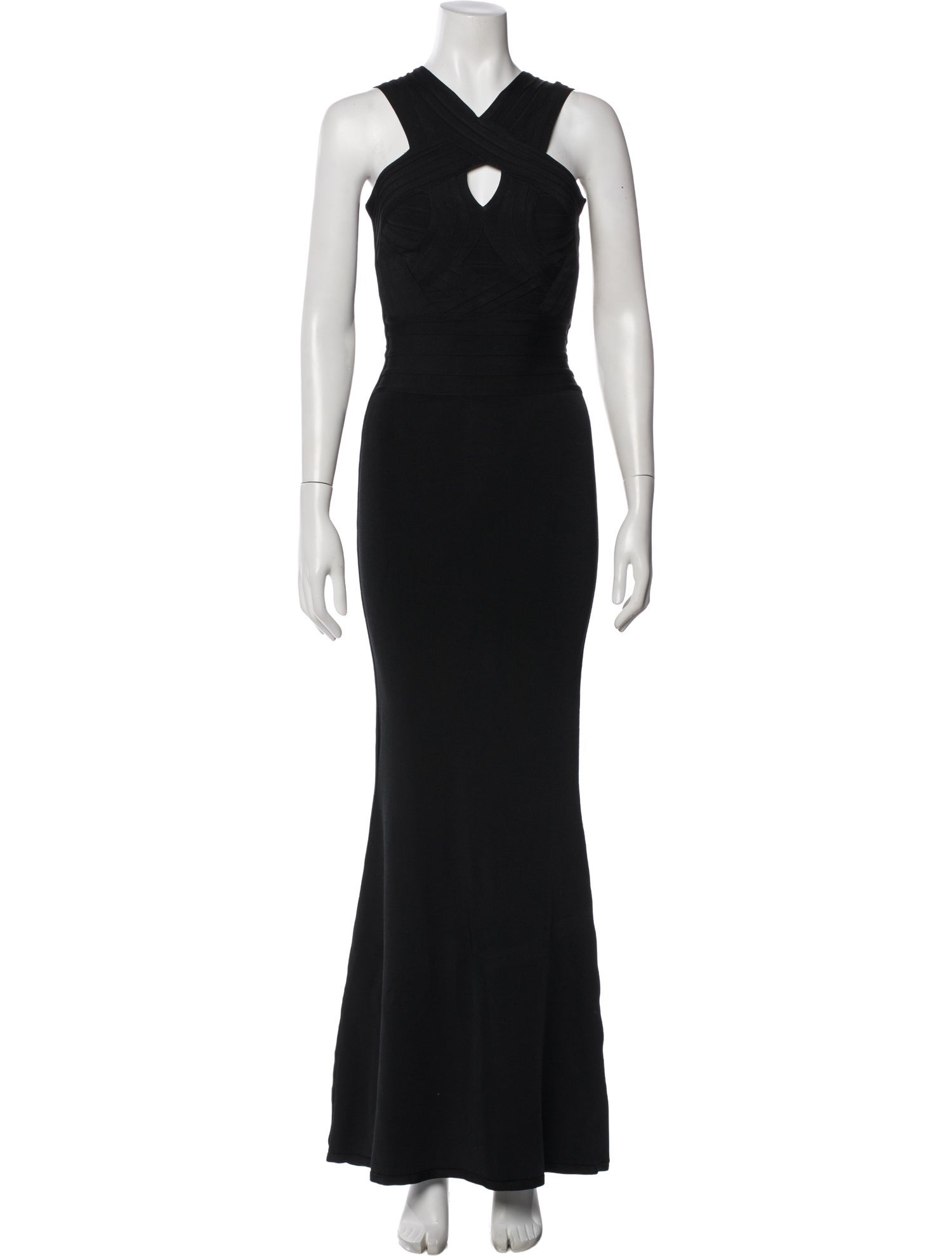 Herve Leger V-Neck Long Dress