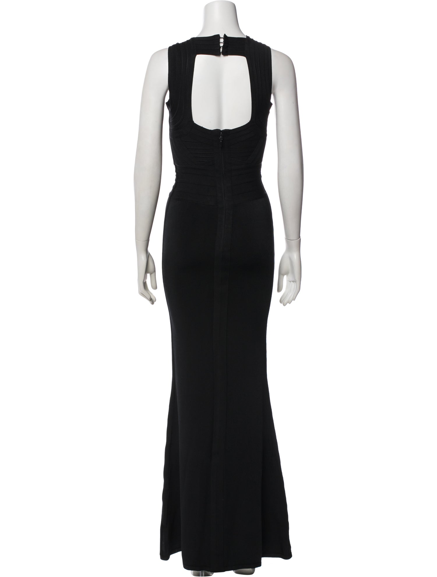 Herve Leger V-Neck Long Dress