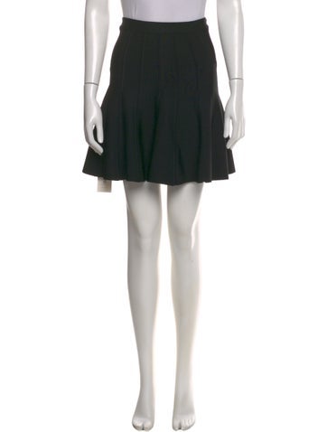 Pre-owned Herve Leger Mini Skirt In Black