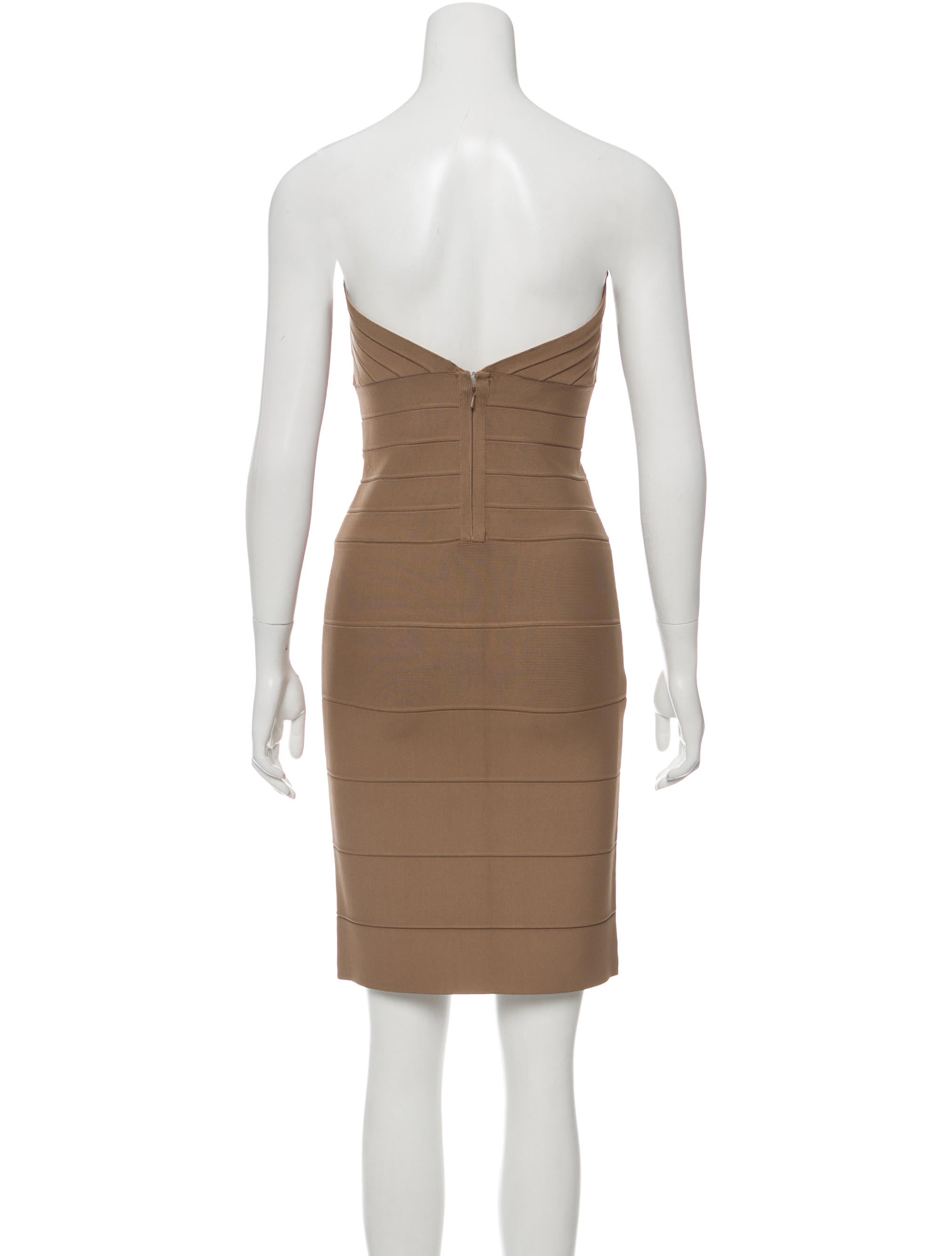 Herve Leger Strapless Bandage Dress Clothing HEV28824 The RealReal