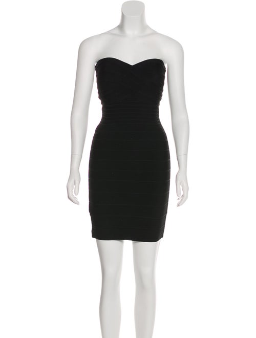 Herve Leger Denise Strapless Dress Black