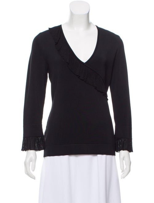 Herve Leger Ruffle Accent Blouse Black