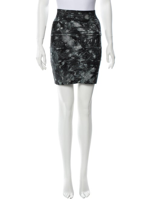 Herve Leger Tie-Dye Print Mini Skirt Green