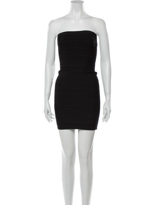 Herve Leger Strapless Mini Dress Black