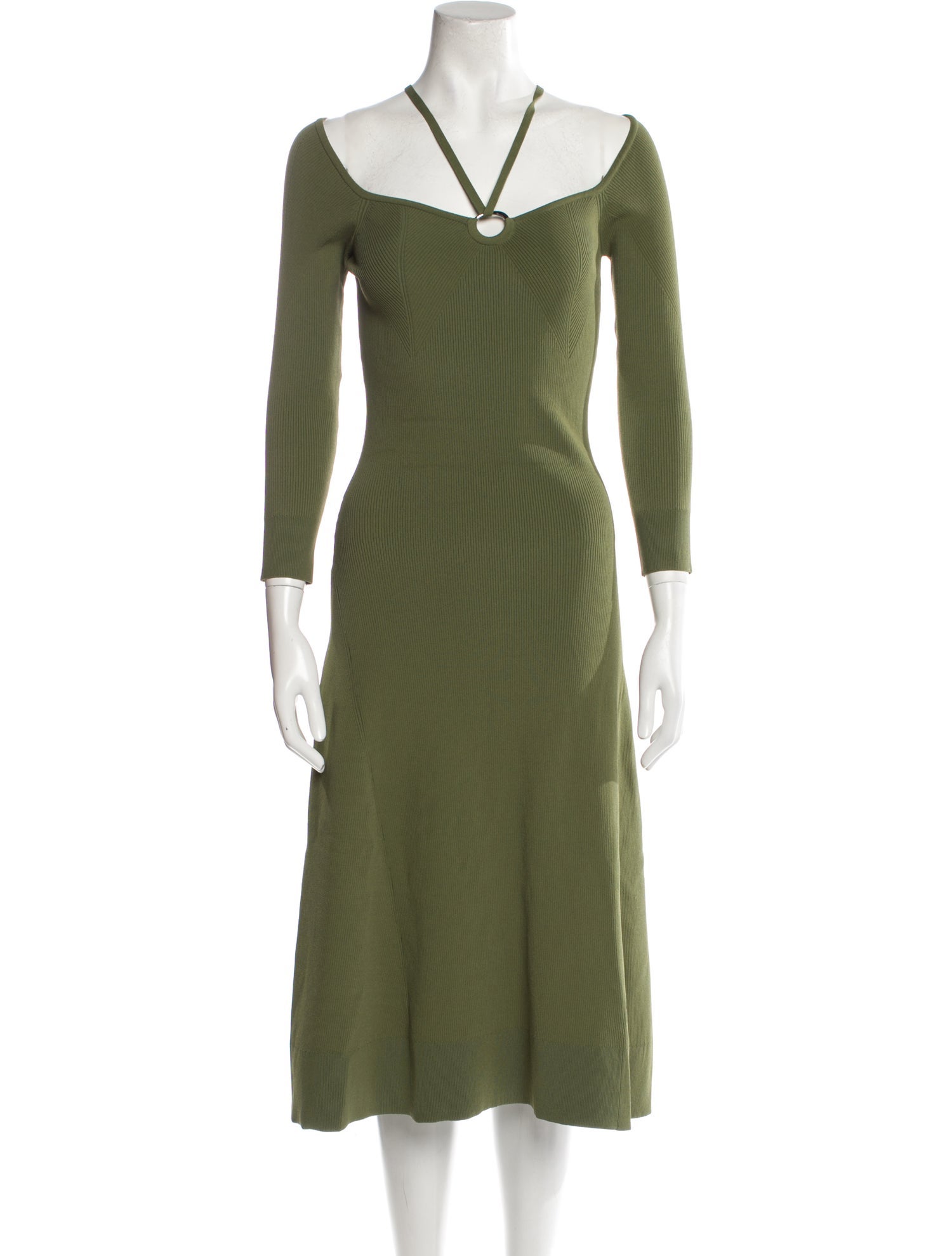 Herve Leger V-Neck Midi Length Dress