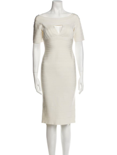 Herve Leger Bateau Neckline Knee-Length Dress