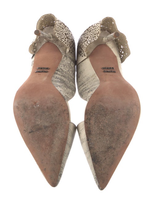 Herve Leger Leather Animal Print D'Orsay Pumps