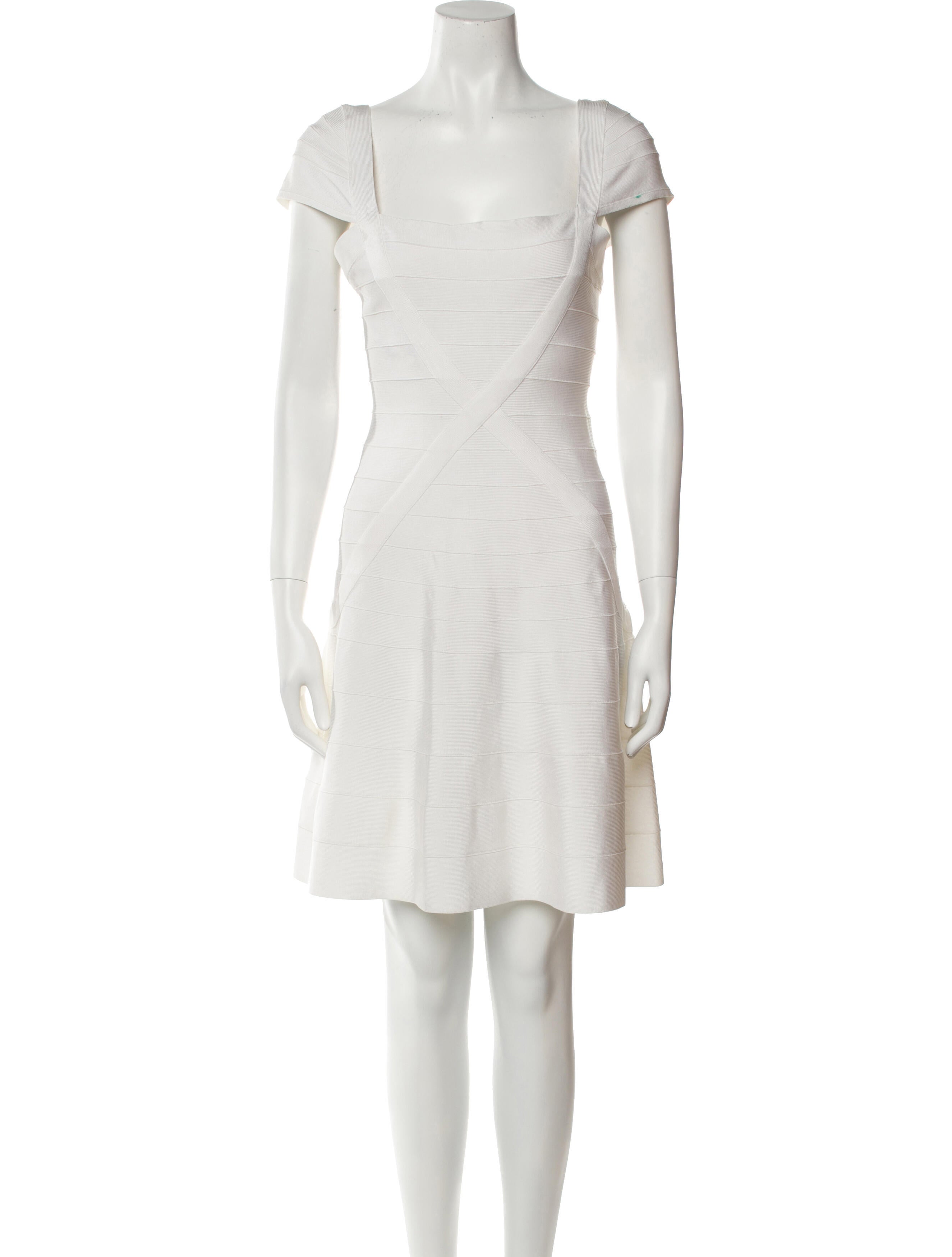 Herve Leger Square Neckline Mini Dress