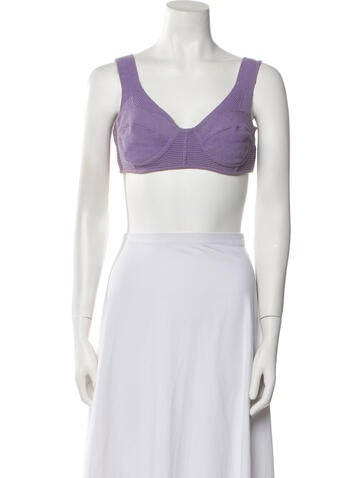 Herve Leger Tops V-Neck Sleeveless Crop Top M