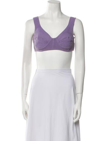 Herve Leger Tops V-Neck Sleeveless Crop Top M