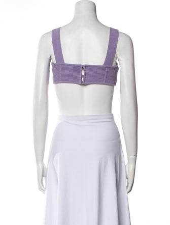 Herve Leger V-Neck Sleeveless Crop Top
