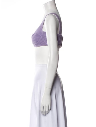 Herve Leger V-Neck Sleeveless Crop Top