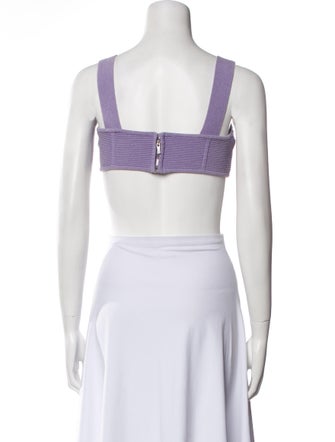 Herve Leger V-Neck Sleeveless Crop Top