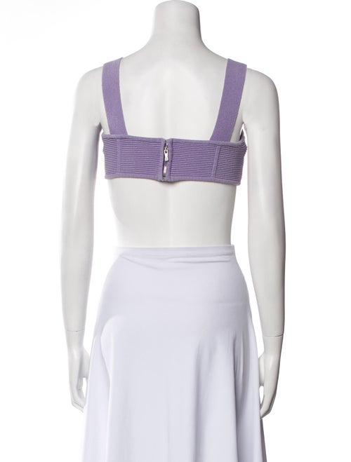 Herve Leger V-Neck Sleeveless Crop Top