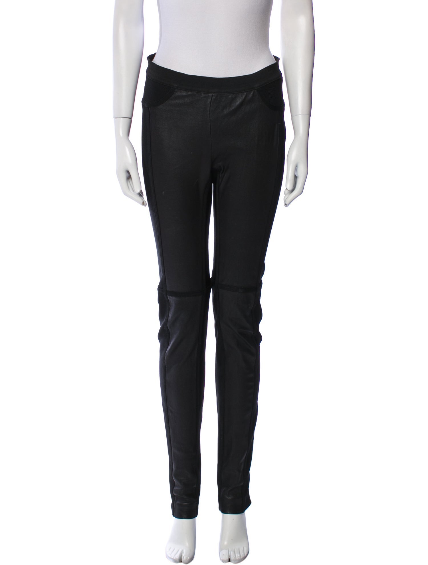Herve Leger Lamb Leather Skinny Leg Pants