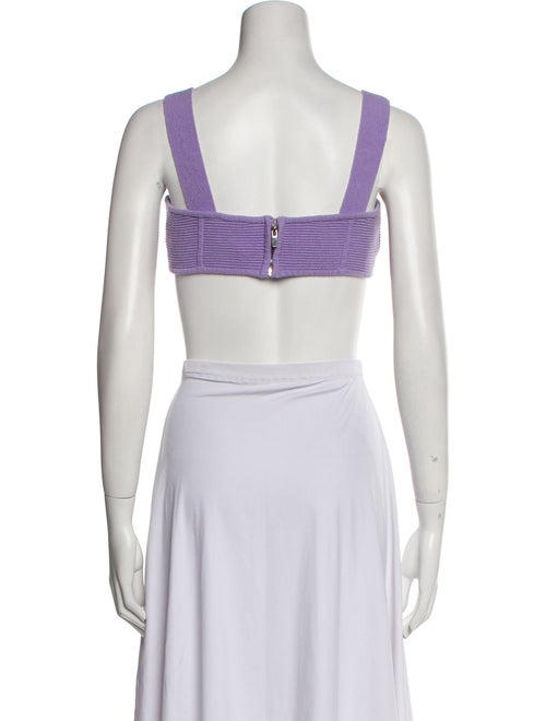 Herve Leger V-Neck Sleeveless Crop Top