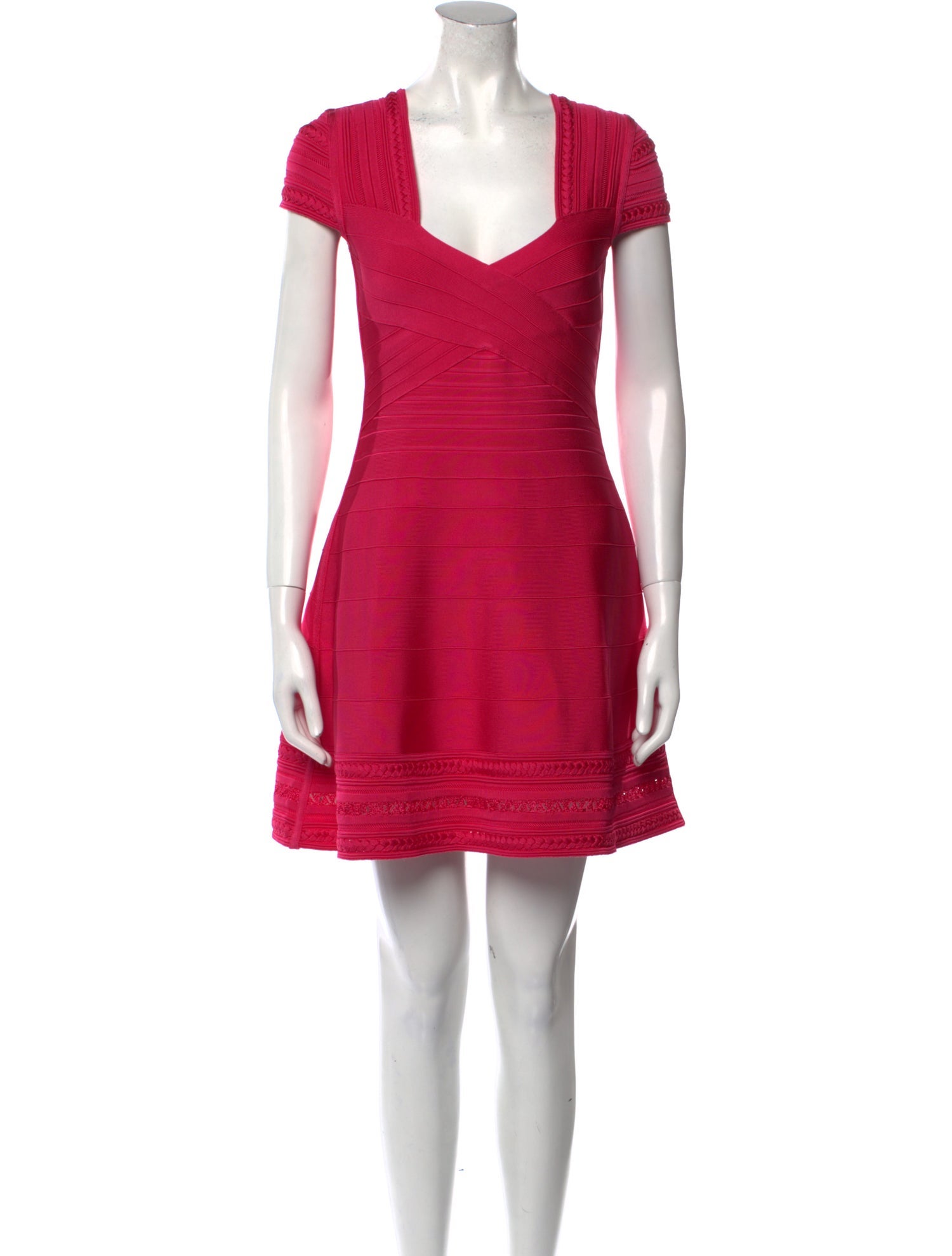 Herve Leger V-Neck Mini Dress w/ Tags