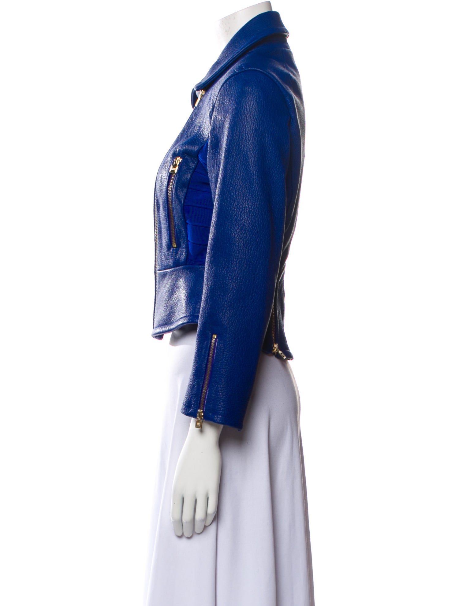 Herve Leger Lamb Leather Biker Jacket