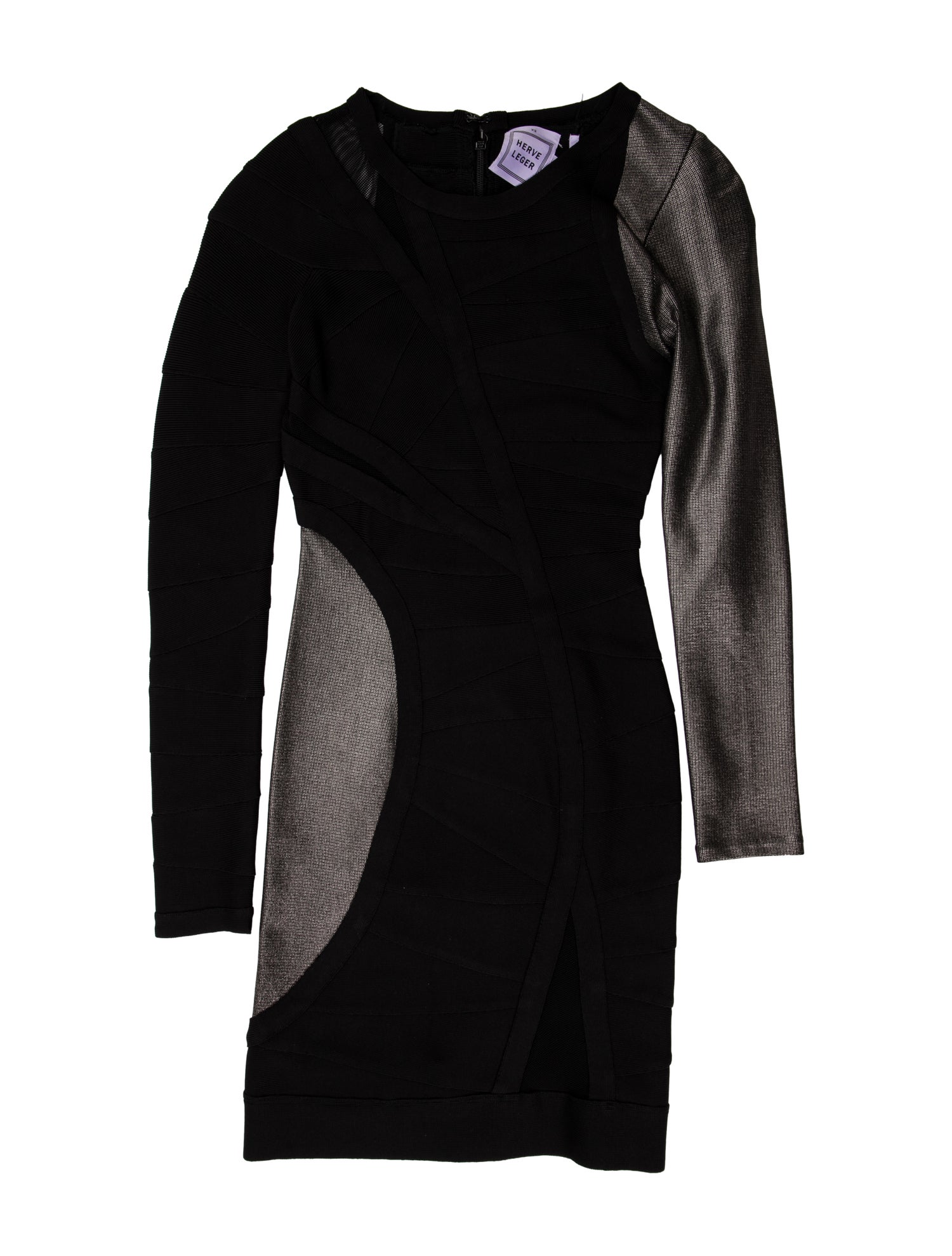 Herve Leger Bateau Neckline Mini Dress
