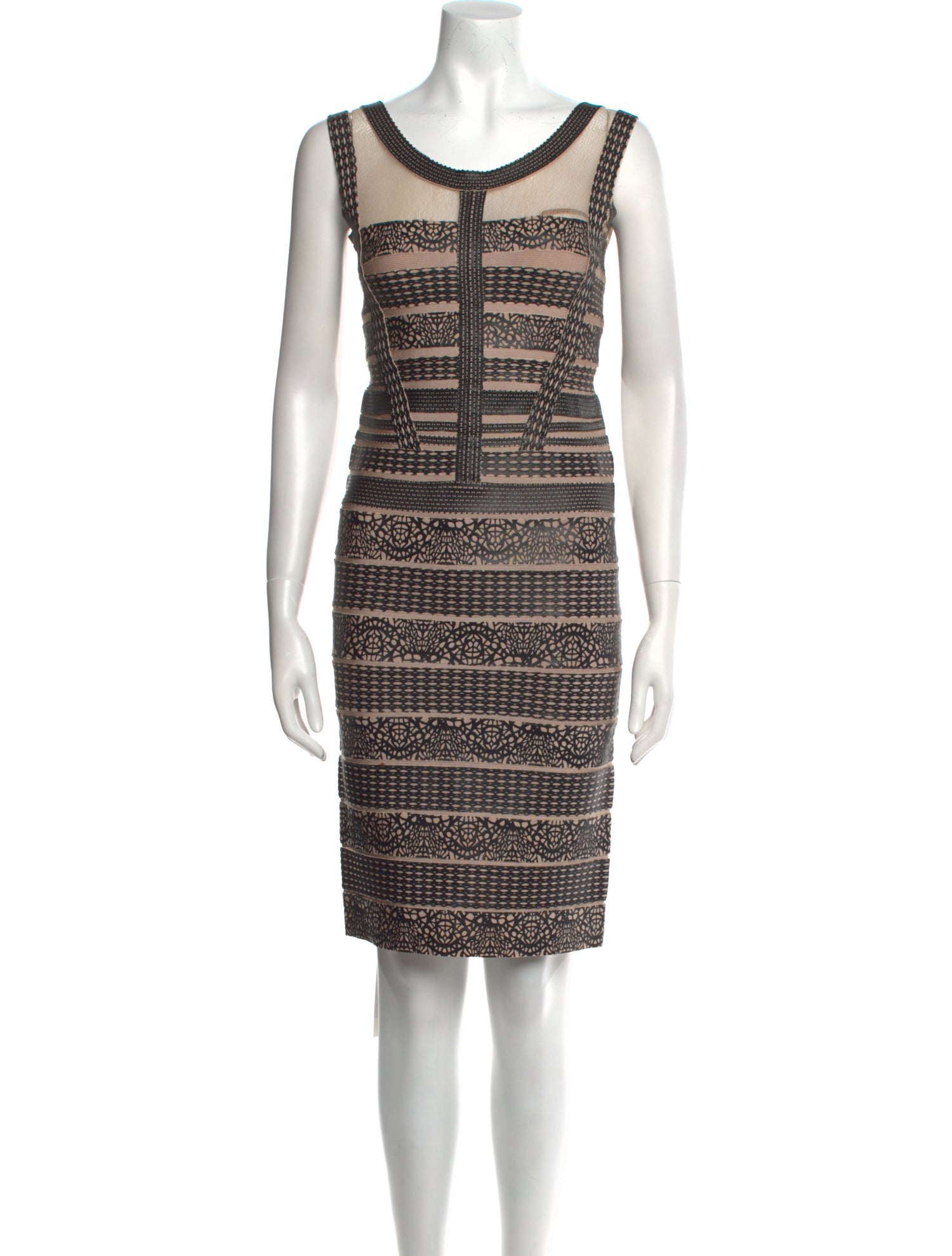 Herve Leger Striped Mini Dress