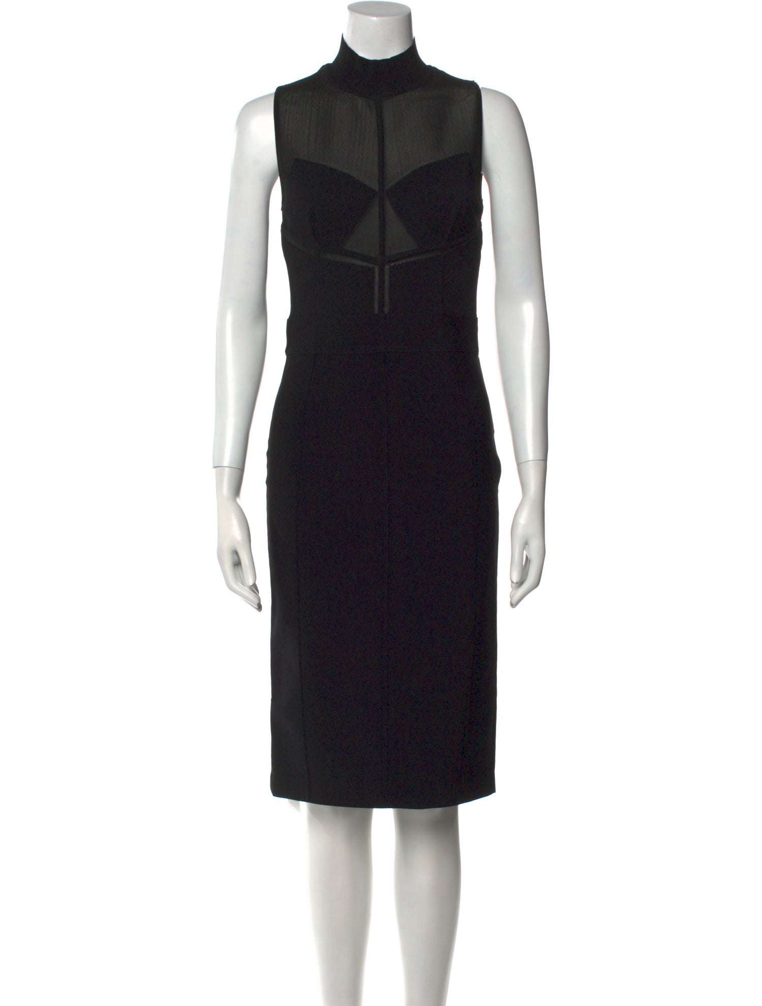 Herve Leger Mock Neck Midi Length Dress
