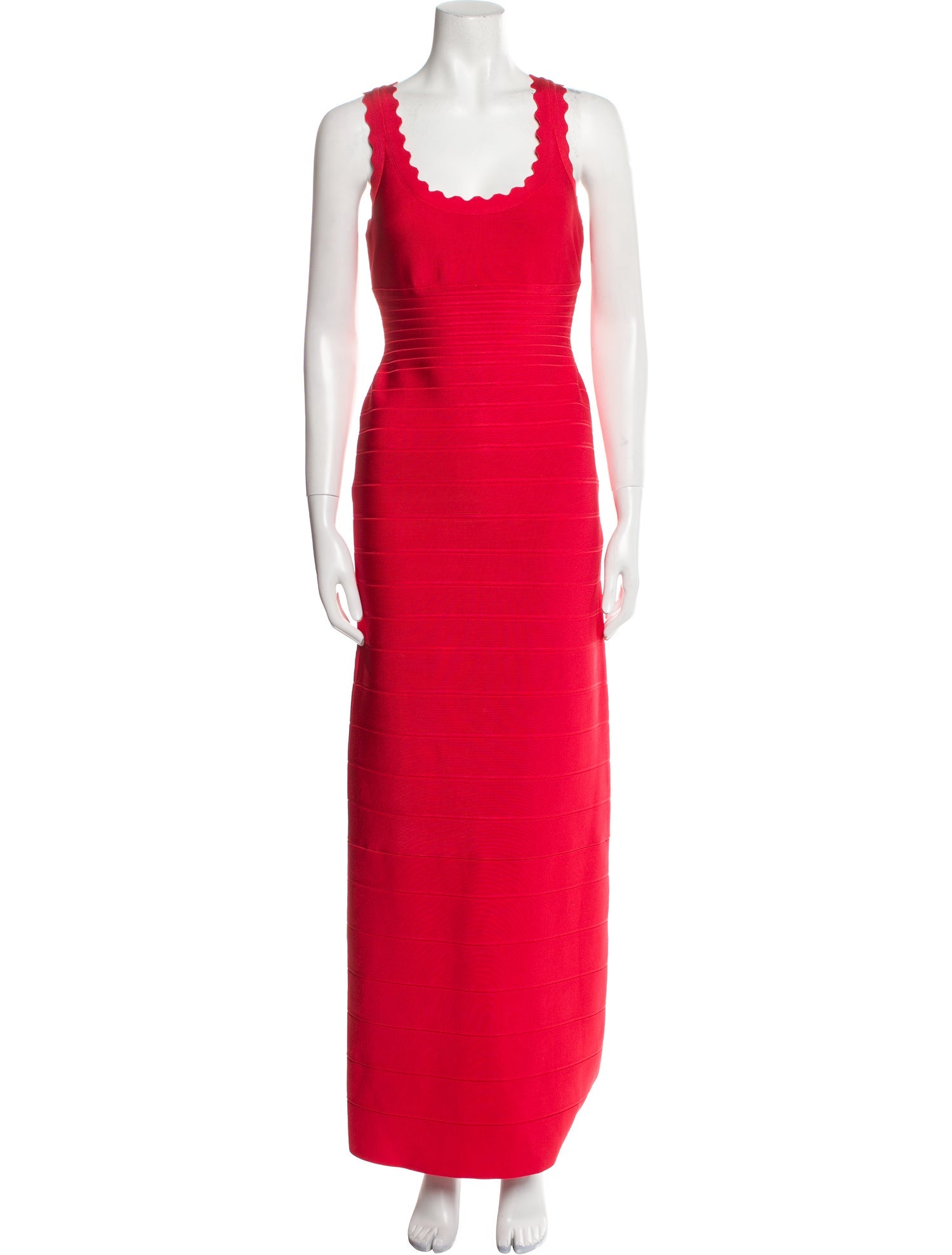 Herve Leger Scoop Neck Long Dress