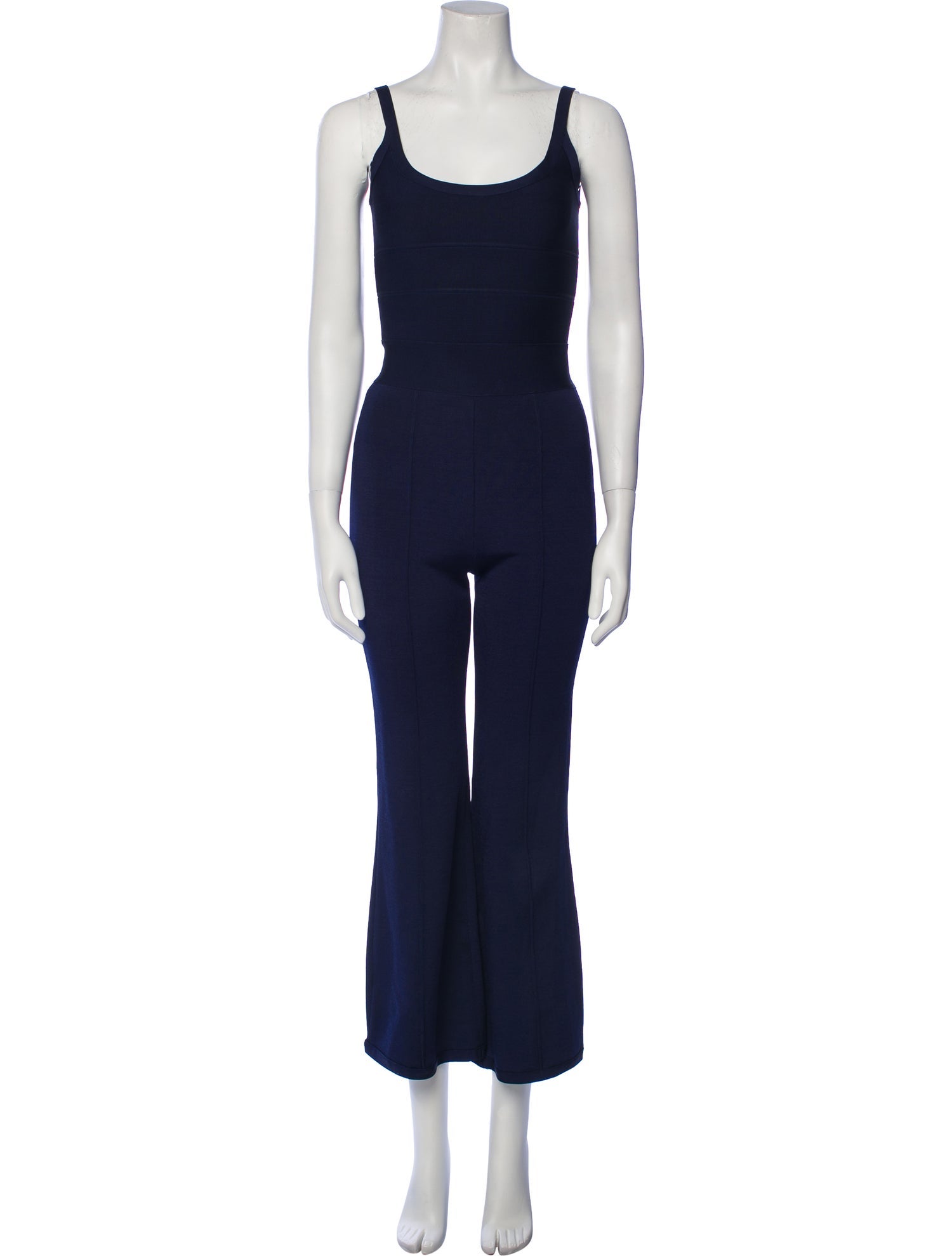 Herve Leger Scoop Neck Jumpsuit - Blue, 9.25