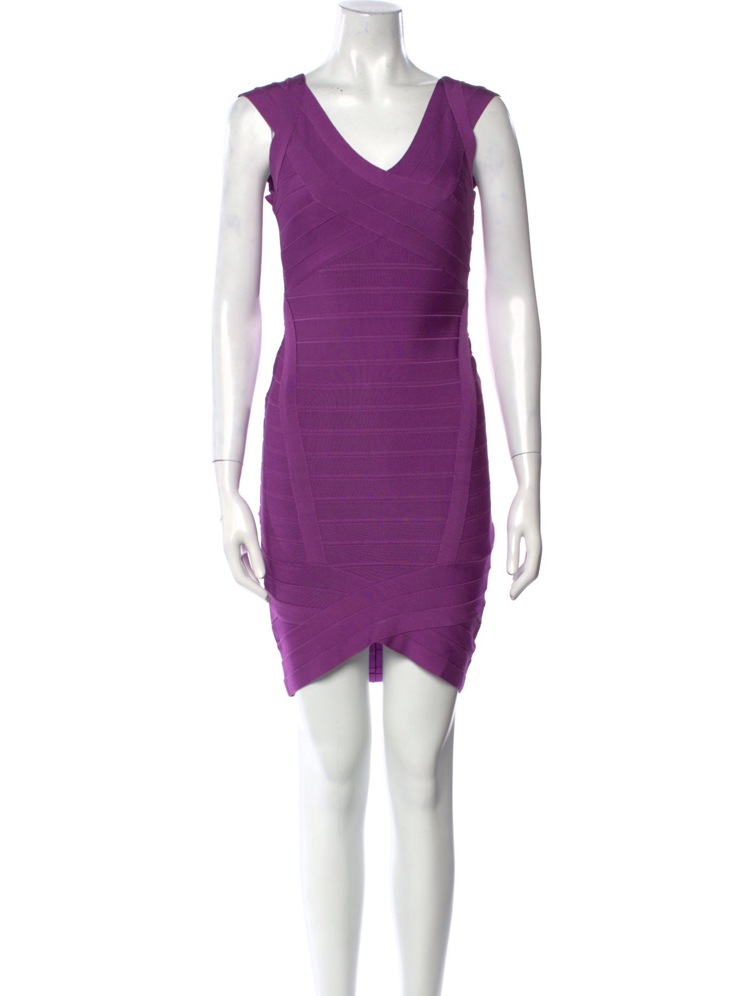 Herve Leger V-Neck Mini Dress
