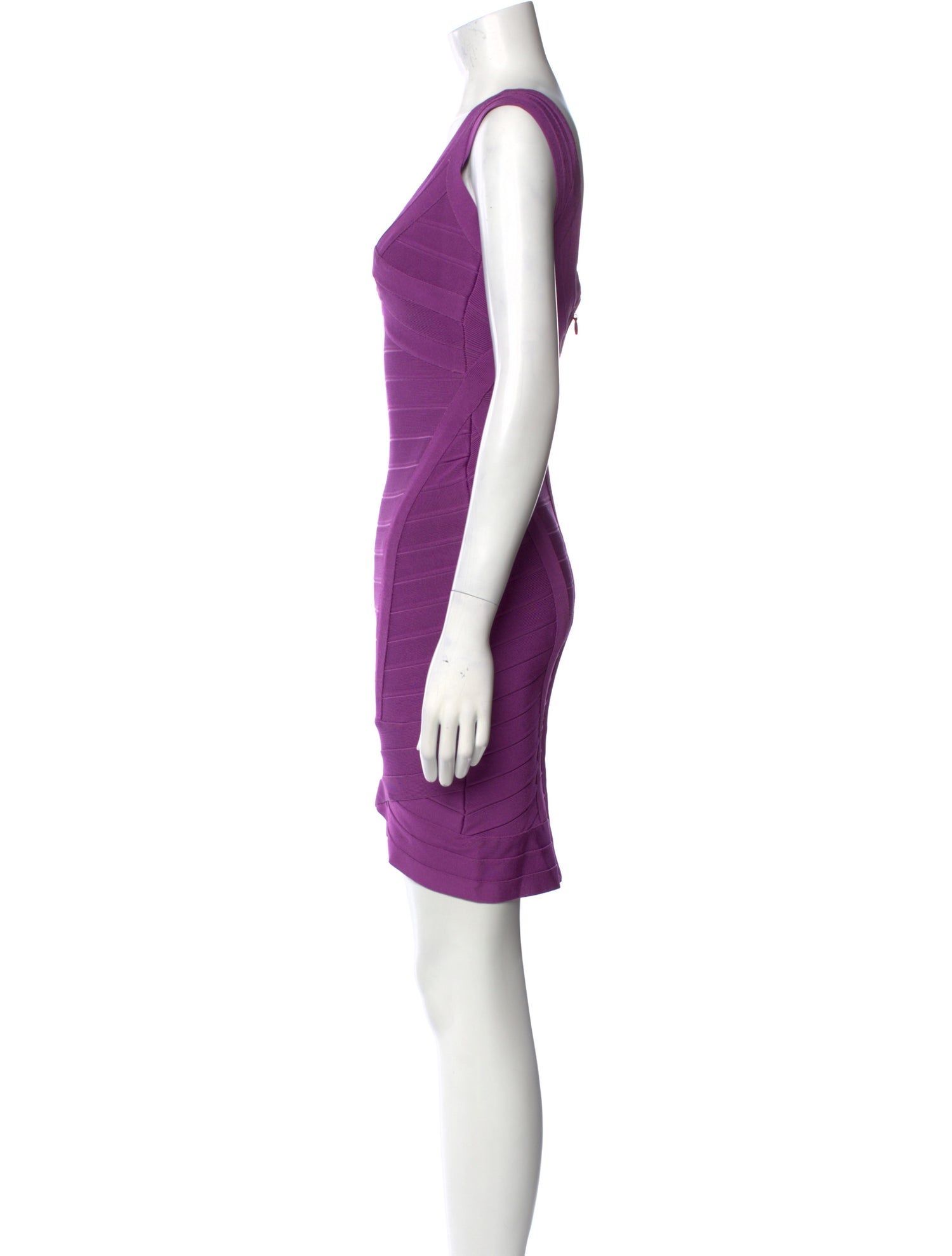 Herve Leger V-Neck Mini Dress