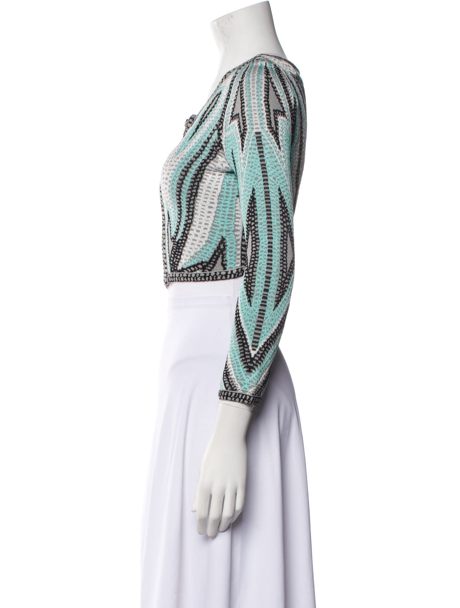 Herve Leger Patterned Scoop Neck Crop Top