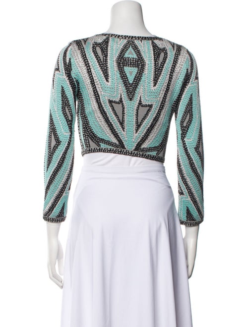 Herve Leger Patterned Scoop Neck Crop Top