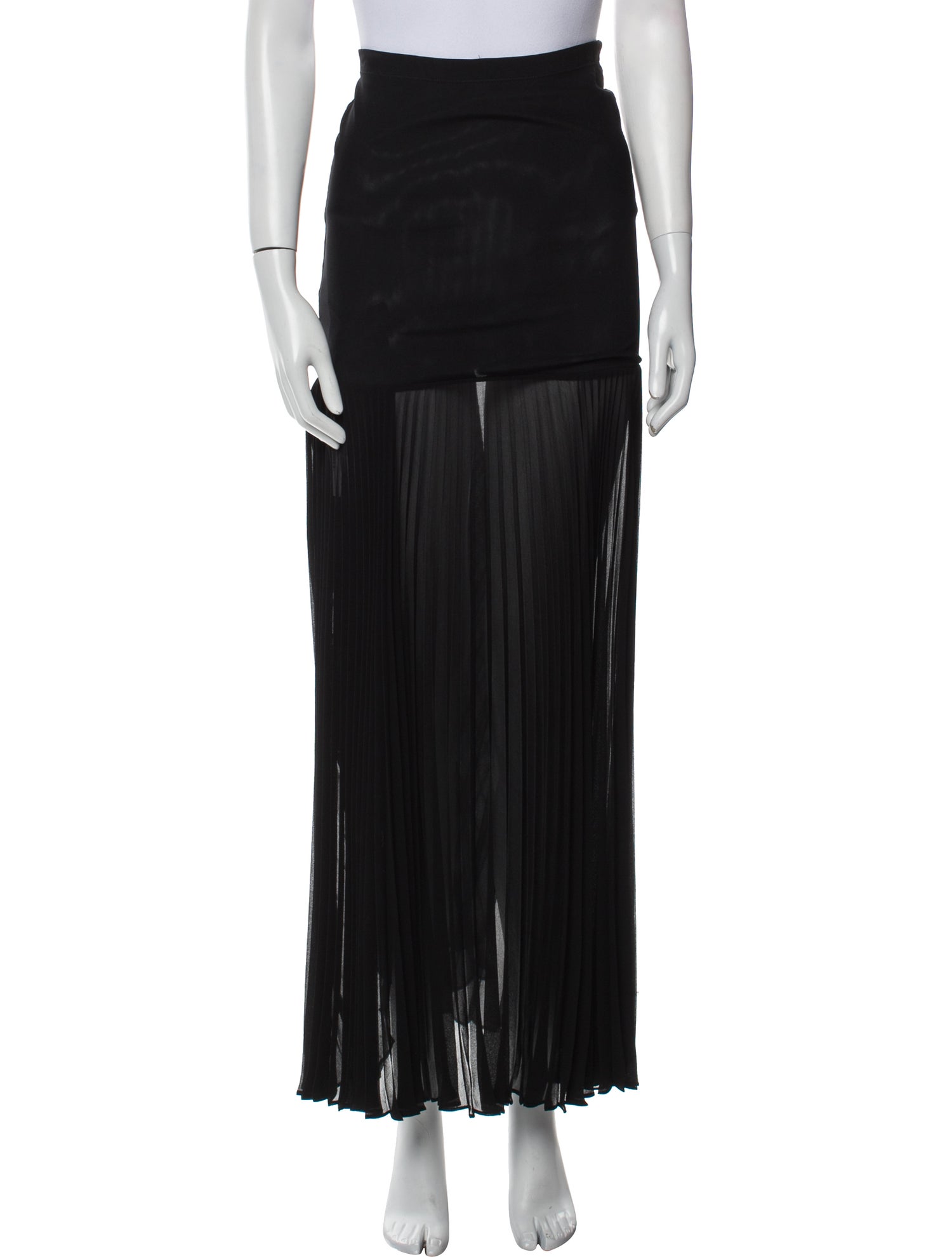 Herve Leger Pleated Accents Midi Length Skirt