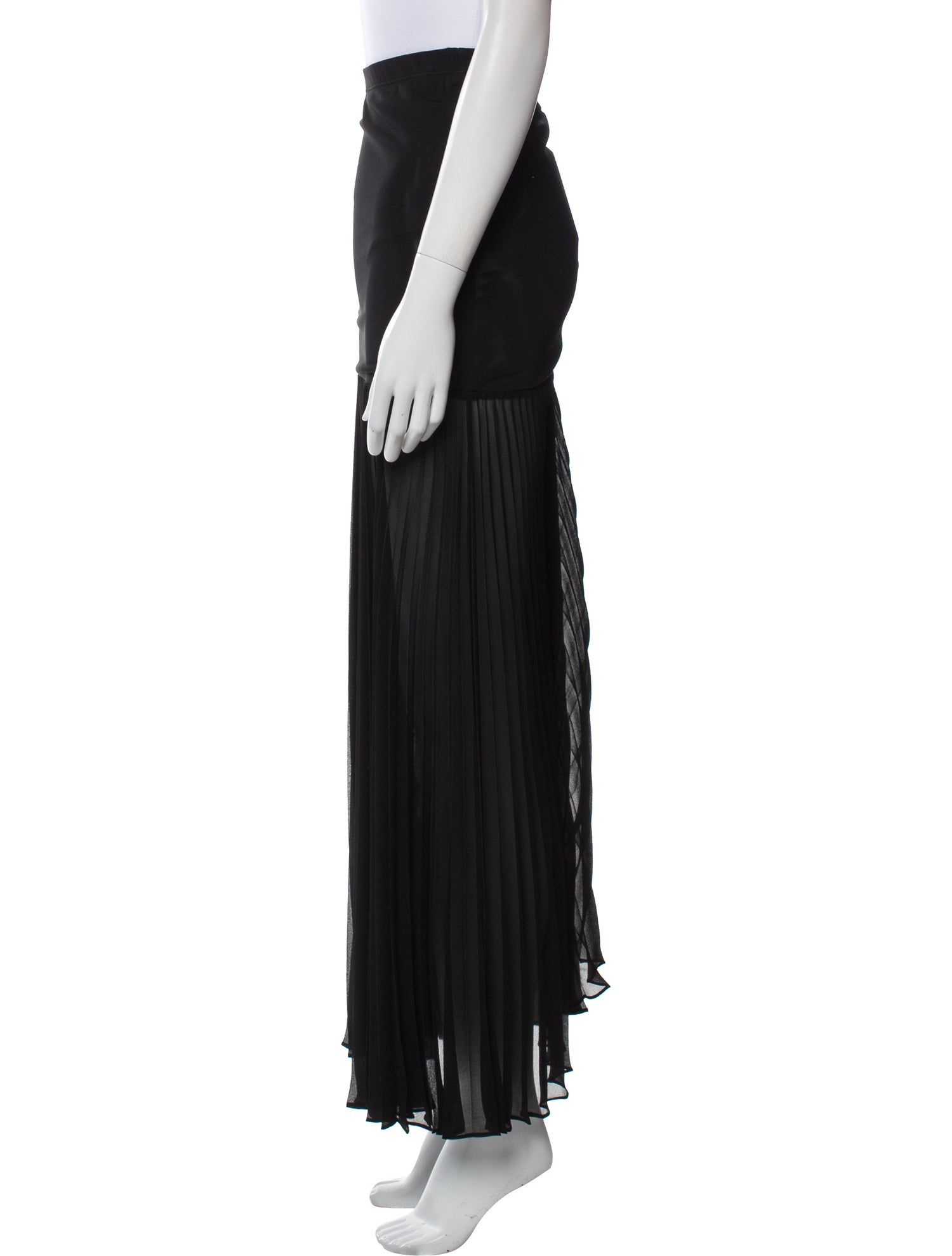 Herve Leger Pleated Accents Midi Length Skirt