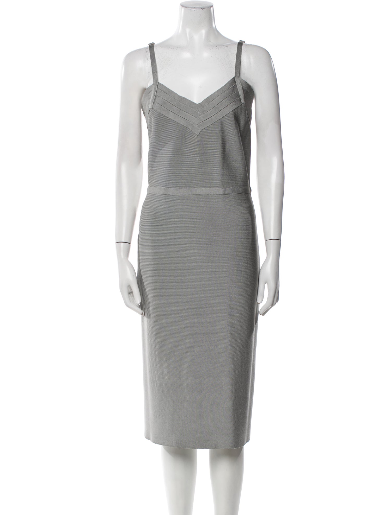 Herve Leger V-Neck Midi Length Dress