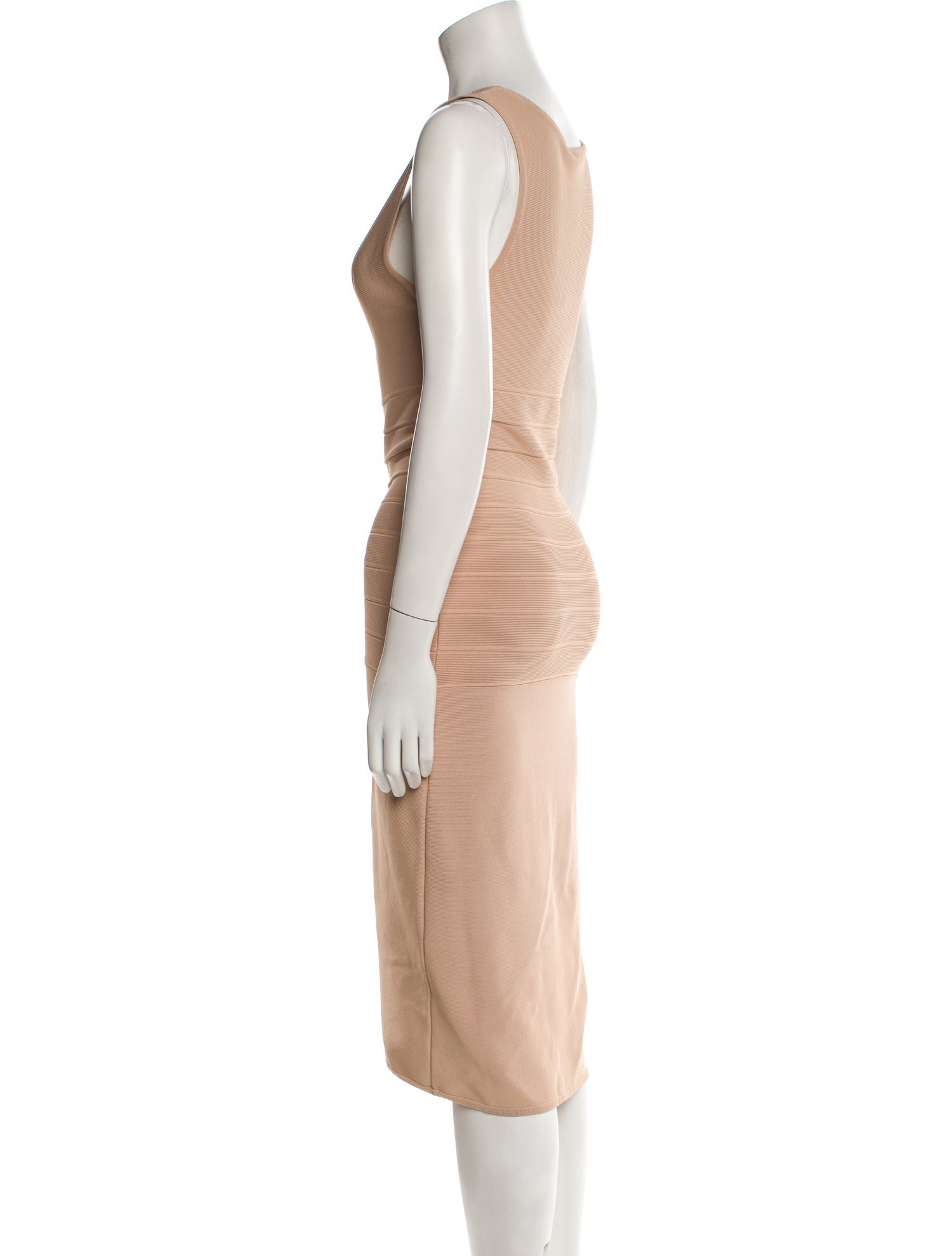 Herve Leger V-Neck Midi Length Dress w/ Tags