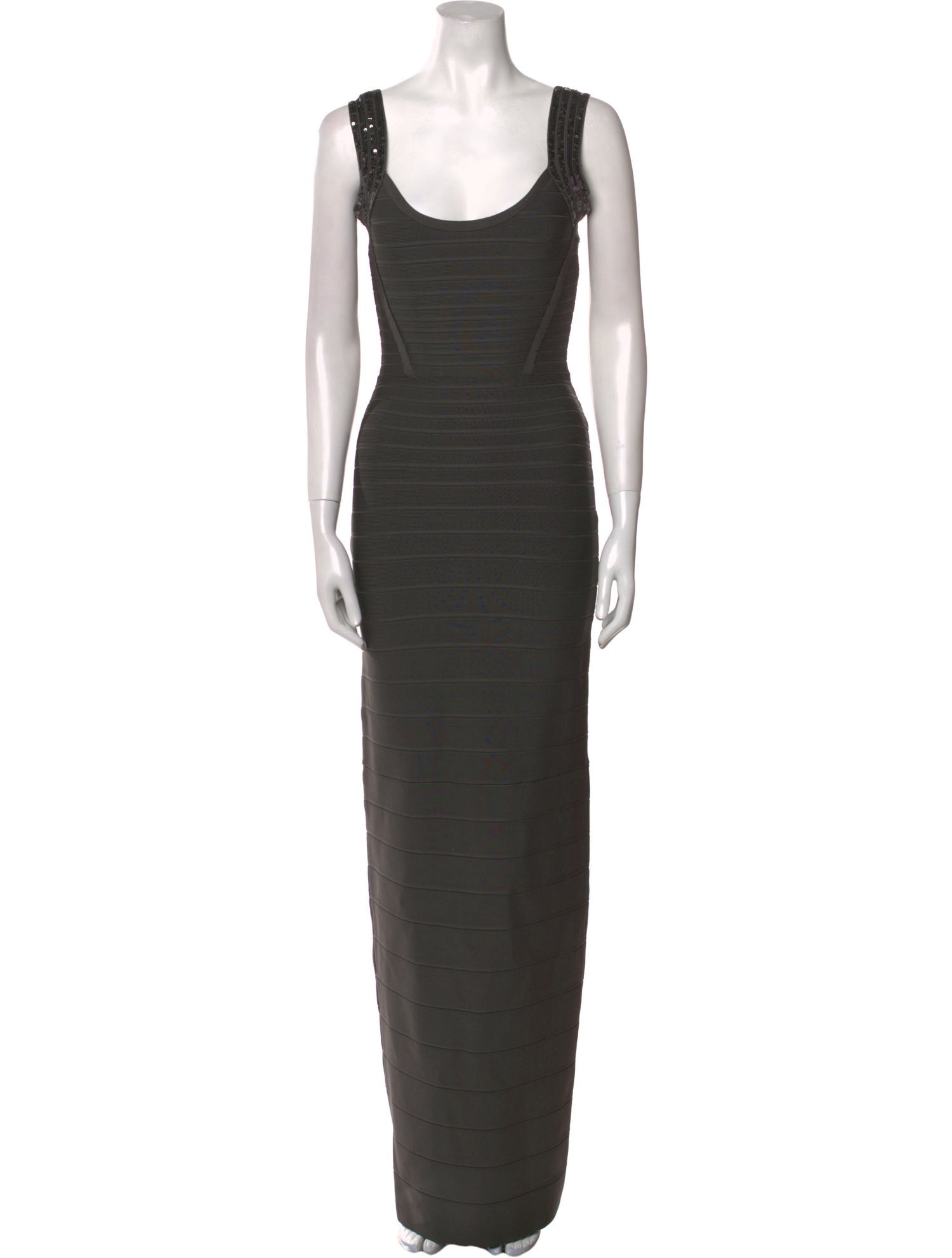 Herve Leger Scoop Neck Long Dress