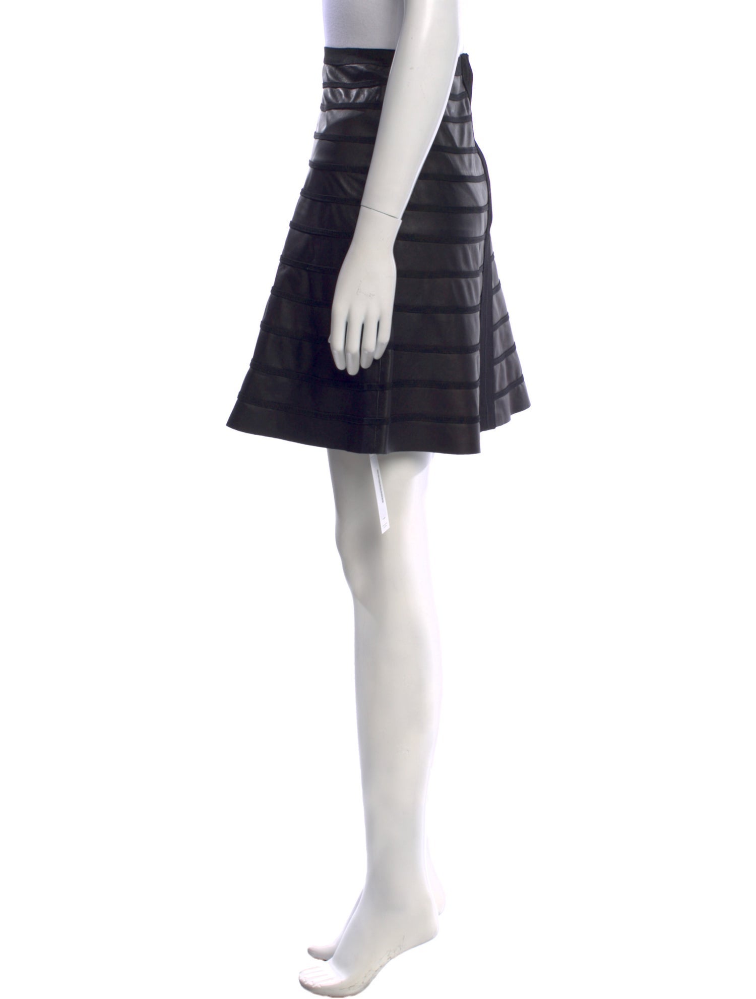 Herve Leger Leather Mini Skirt