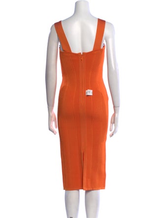 Herve Leger Square Neckline Midi Length Dress