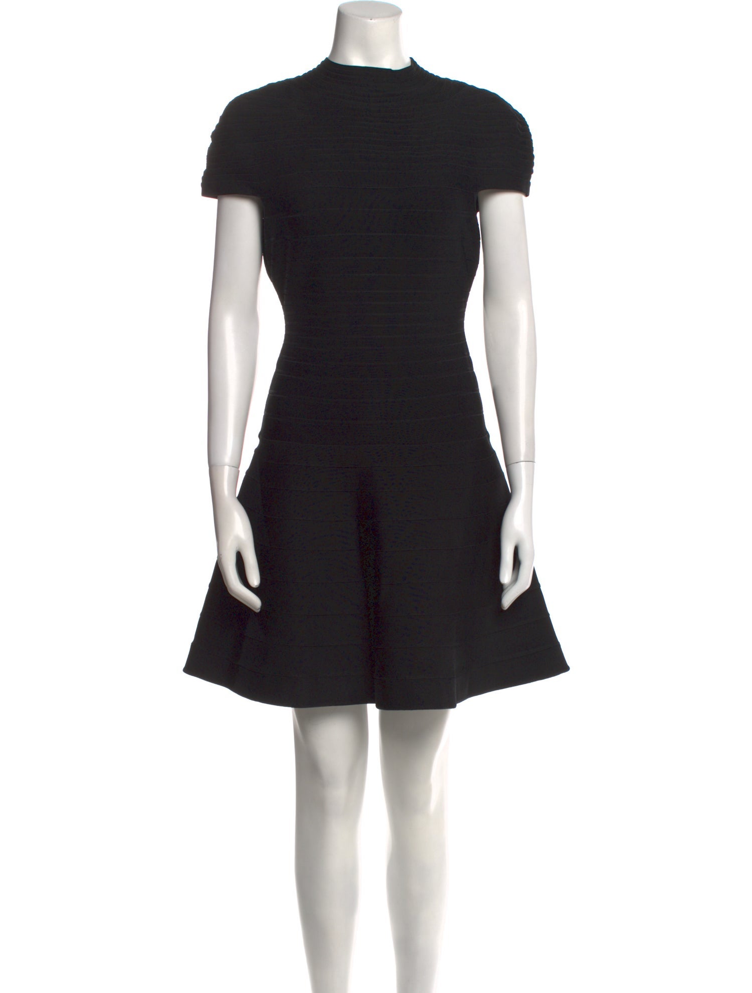 Herve Leger Mock Neck Mini Dress
