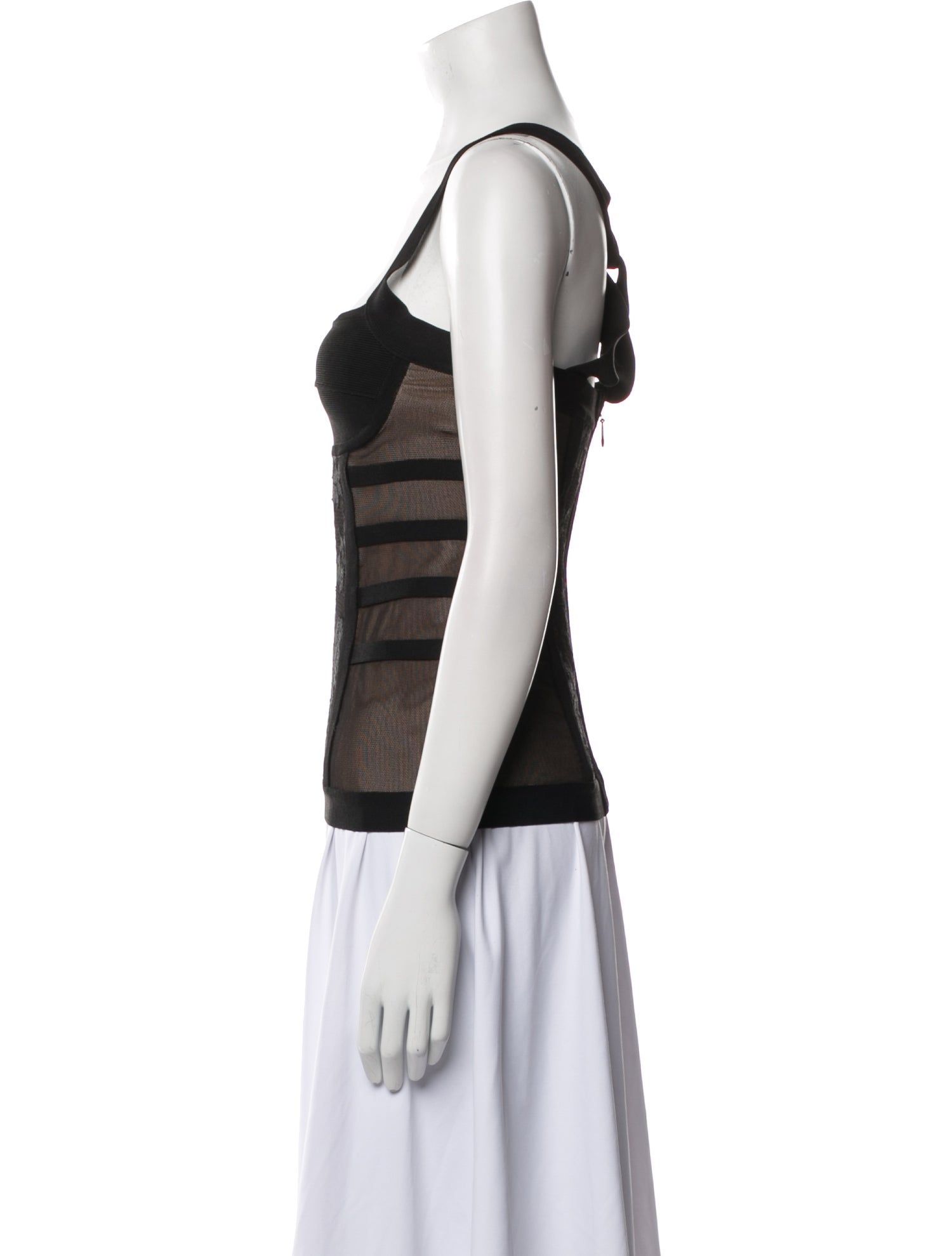Herve Leger Square Neckline Sleeveless Top