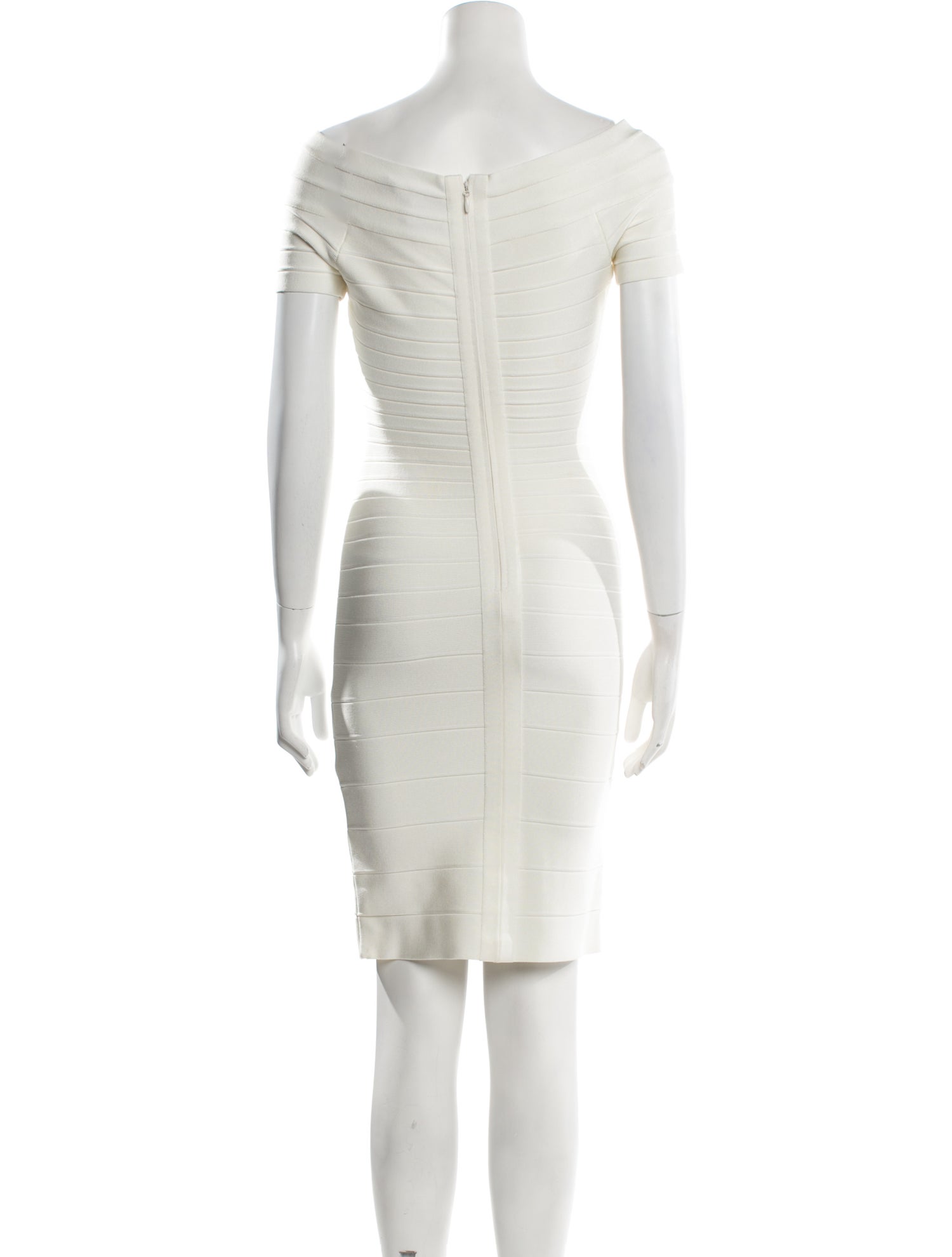 Herve Leger Bateau Neckline Mini Dress