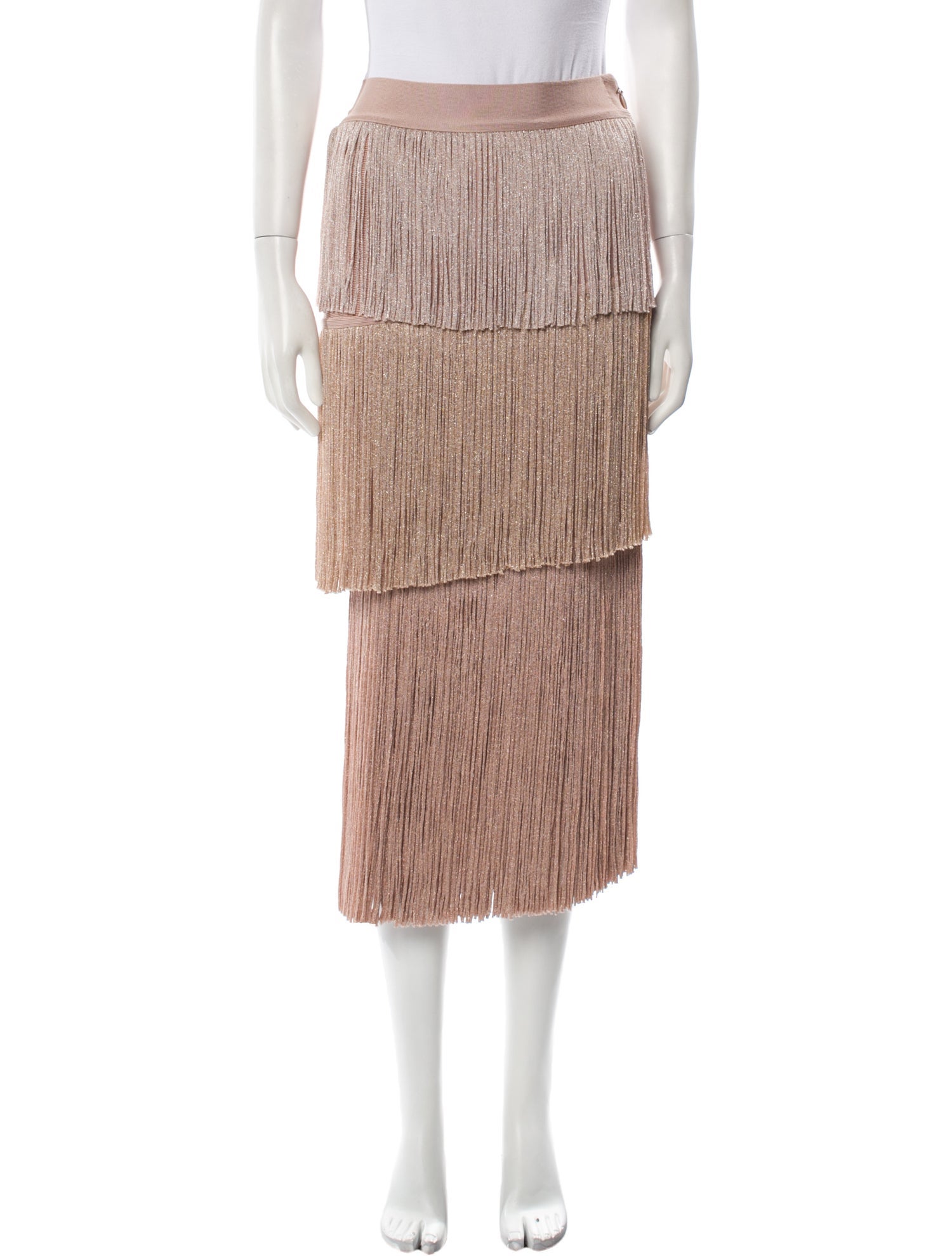 Herve Leger Fringe Trim Accent Mini Skirt