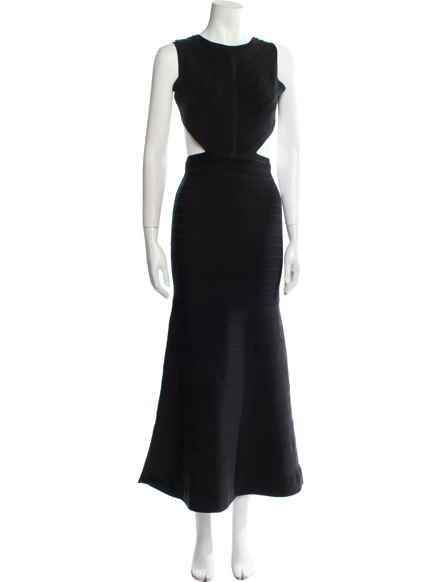 Herve Leger Crew Neck Long Dress