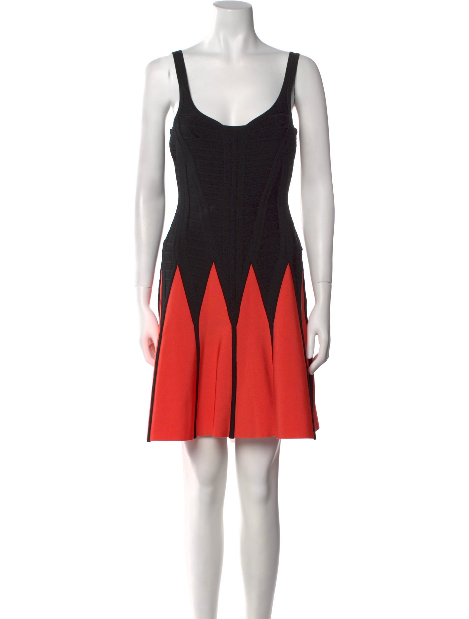 Herve Leger Colorblock Pattern Mini Dress