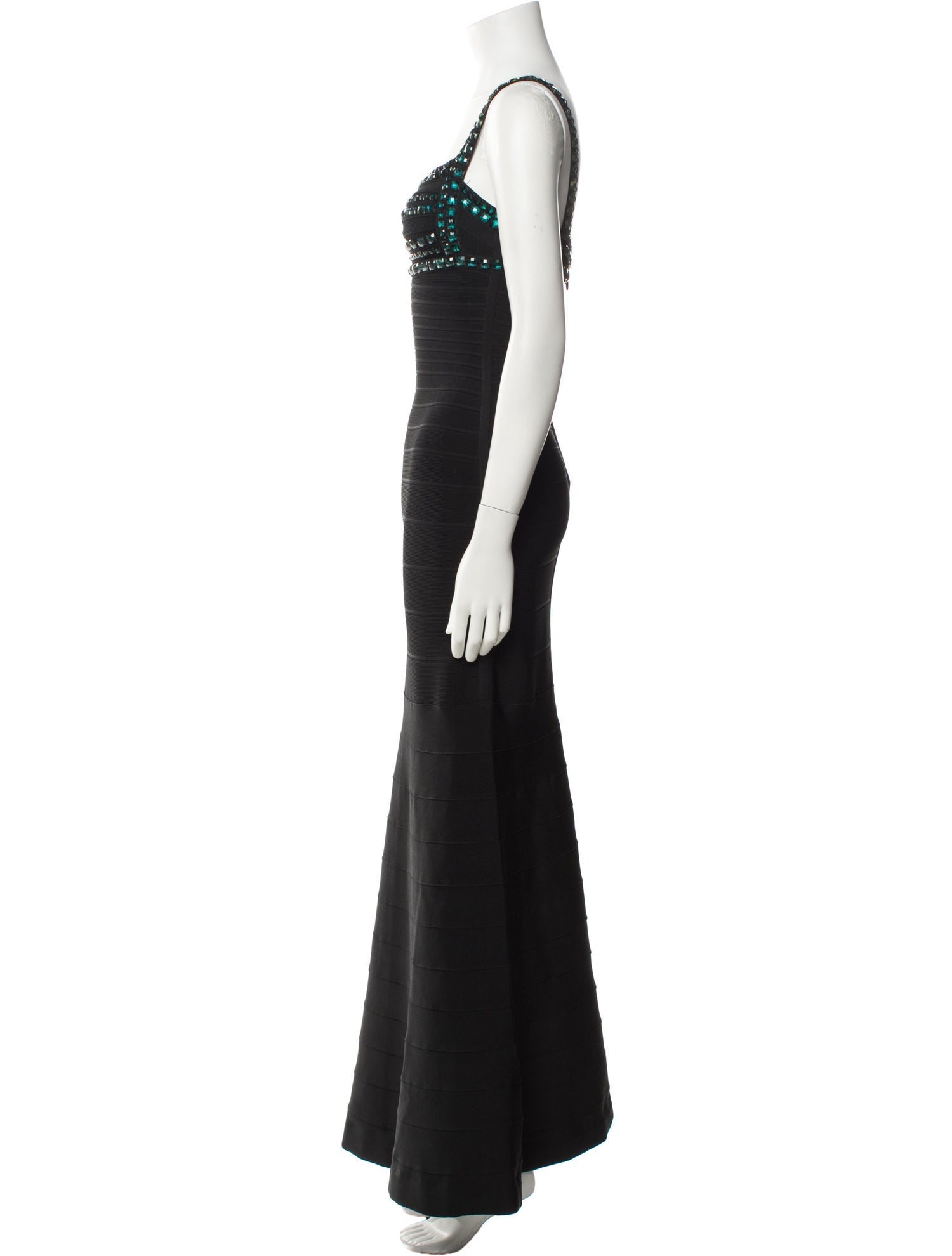 Herve Leger Square Neckline Long Dress