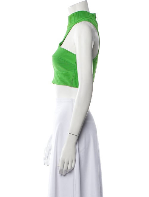 Herve Leger Ottoman Mock Neck Crop Top