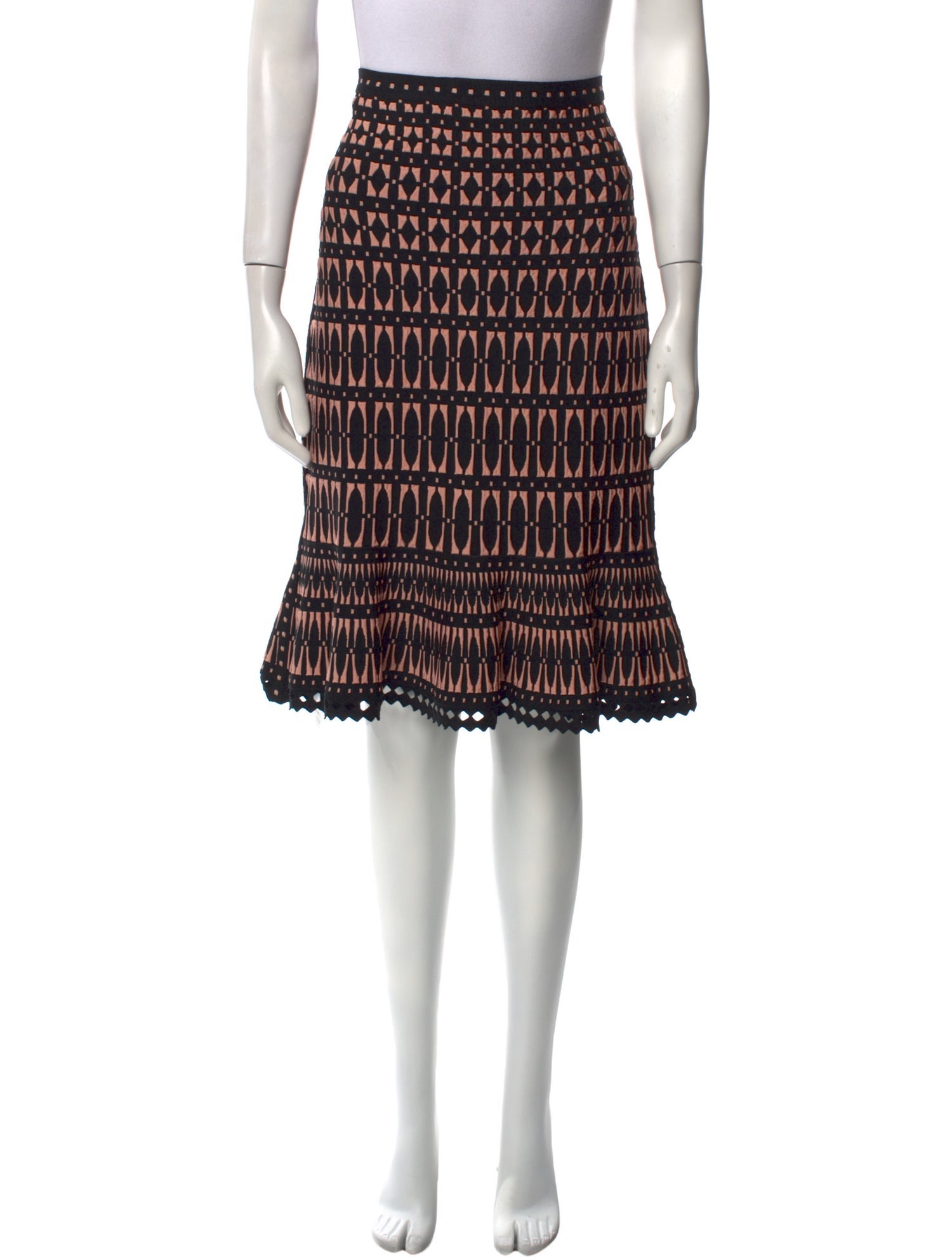 Herve Leger Printed Knee-Length Skirt