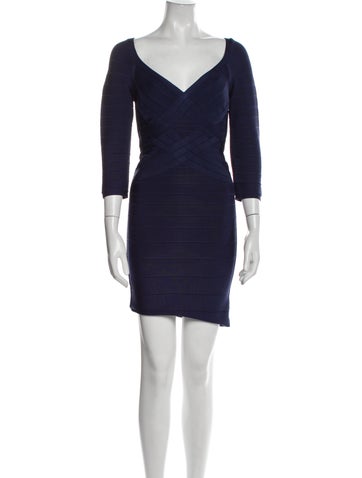 Herve Leger Dresses V-Neck Mini Dress S