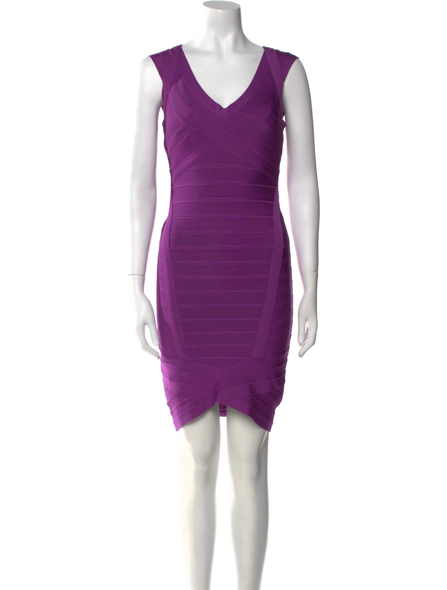 Herve Leger V-Neck Mini Dress
